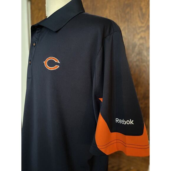 Vintage REEBOK CHICAGO BEARS Navy/Orange Polo Mens sz XL - Picture 5 of 9